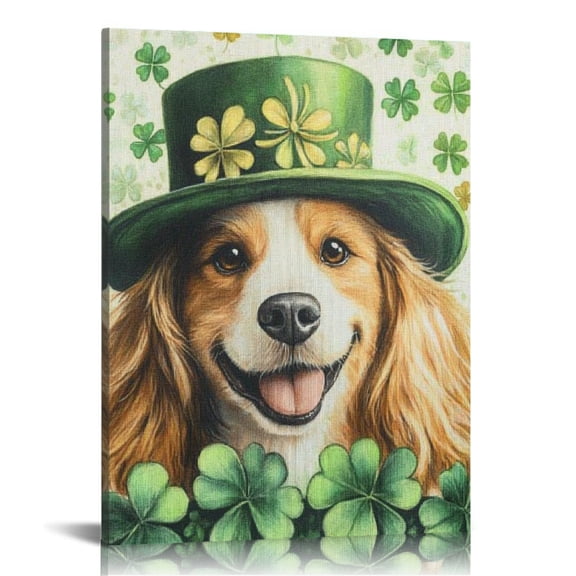 Patifu Clovers Wall Art Canvas Home Office Bedroom Decor 16x20 in