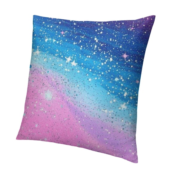 Patifu Colorful Ombre Throw Pillow Covers Kids Glitter Rainbow Reversible Cushion Case for Boys Girls Teens Ombre Effects Pillowcases for Sofa Couch Bed Abstract Art Design 18x18in