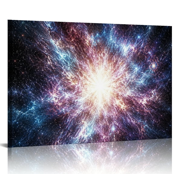 Patifu Colorful Supernova Explosion Space Canvas Prints Modern Wall Art for Living Room Bedroom 24x16in