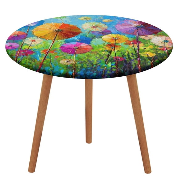 Patifu Colorful Umbrellas Field Waterproof Oil-Proof Table Cloth, Wipeable Spill-Proof Table Cover for Dining Table, Heavy Duty Durable Tablecloth for Kitchen, Party, Picnic, Home Decor