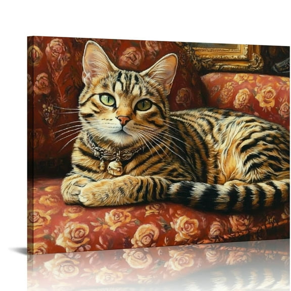 Patifu Cute Cat Canvas Prints Wall Art Home Decor for Any Space 16x12in