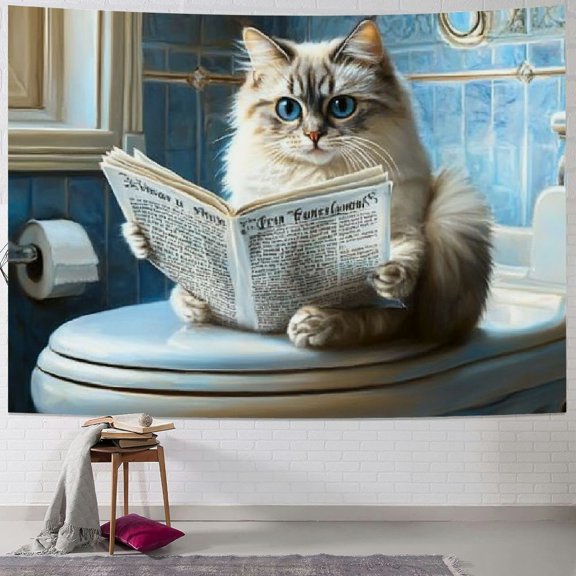 Patifu Cute Cat Graphic Tapestry Wall Hanging for Home Decor, Soft Lightweight Fabric with Vivid Colors, 4 Sizes Available 60x50inch