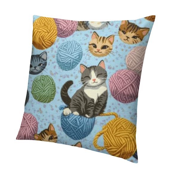 Patifu Cute Cats Pillow Cases Pillow Covers Pillow Protector Standard Queen Size, Soft,with Zipper Pillow Case 18x18in