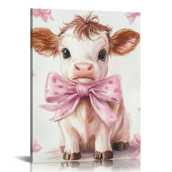 Patifu Cute Cow Canvas Prints Wall Art For Home Office Decor 12x16 in