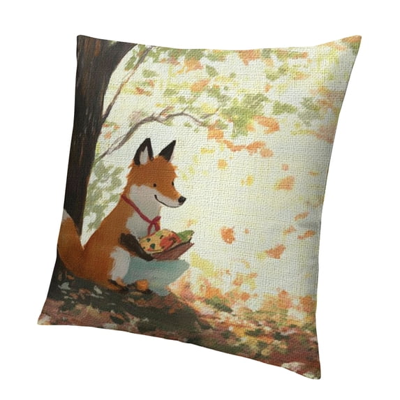 Patifu Cute Fox Throw Pillow Covers ,Red Fox Tree Cushion Cases Decorative Pillow Cases for Couch Sofa Bedroom 18x18in