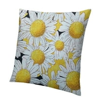 Patifu Daisies Flower Outdoor Waterproof Throw Pillow Covers Summer Vintage Pillowcase Square Cushion Case, Farmhouse Garden Decorative Pillows for Couch Beach Patio 12x12in