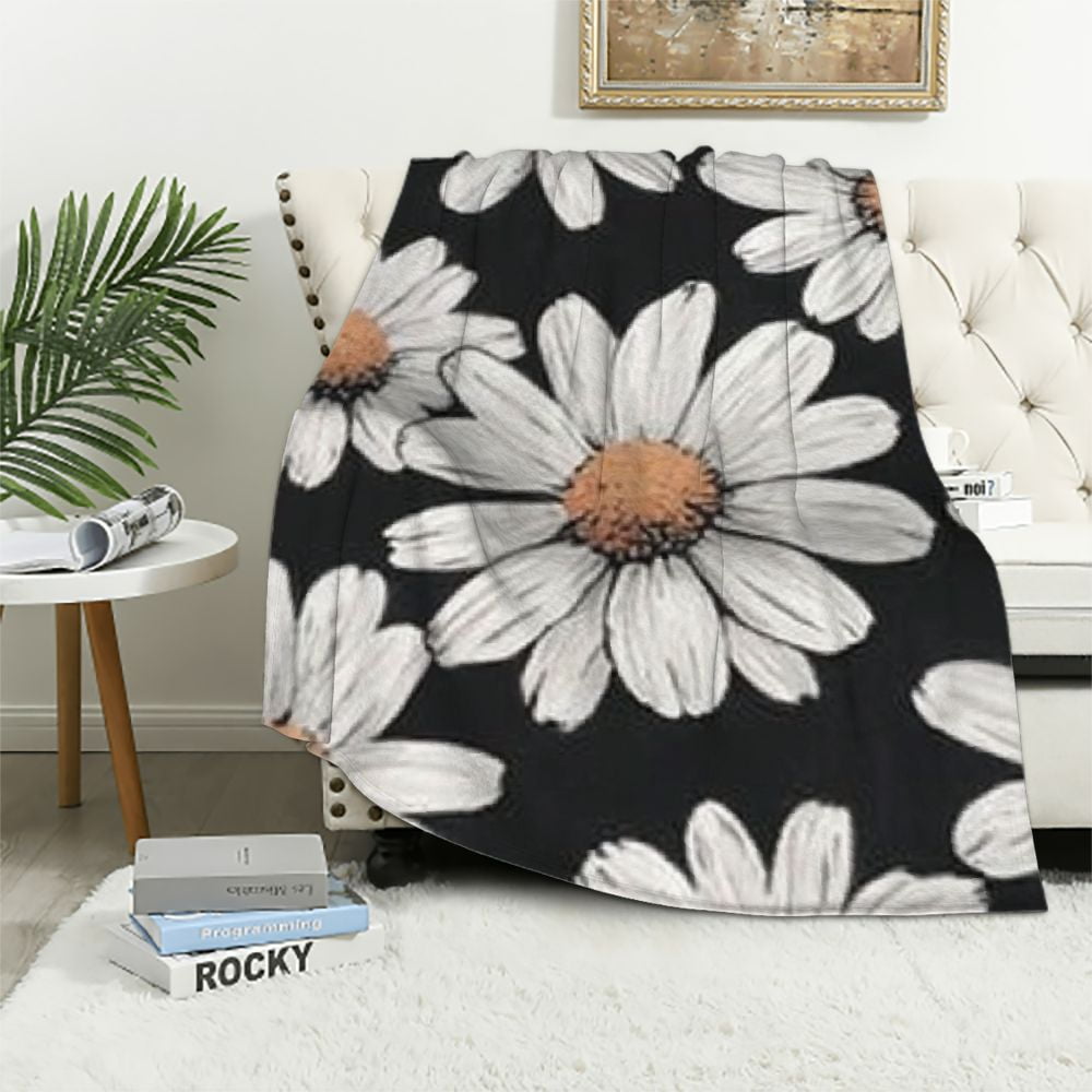 Patifu Daisies Warm Lightweight Blanket Soft Fleece Blankets Throw