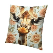 Patifu Decorative Throw Pillow Covers Throw Pillows Giraffe Standing Among Flowers Pillow Cover Plush Pillow Case Square Cushion Case for Couch Farmhouse Cushion Cover 12x12in