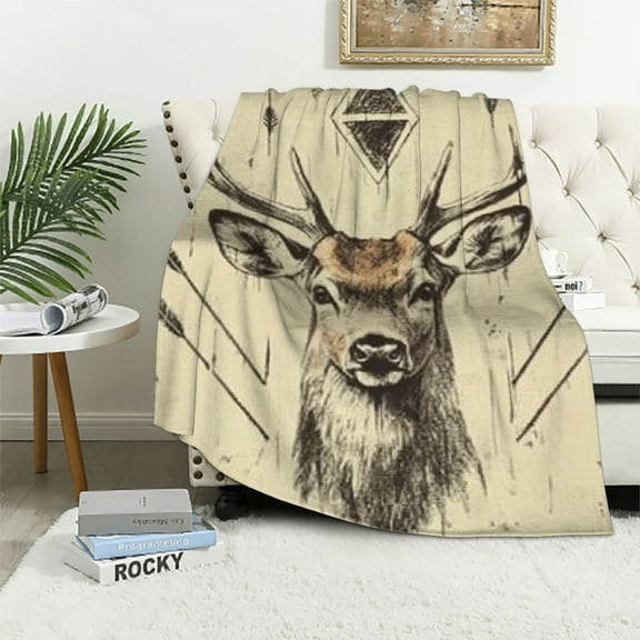 Patifu Deer Antlers Arrows Warm Lightweight Blanket Soft Fleece Blanket Throw Blanket Sofa Decor Cow Gifts All Seasons Exquisite Gifts for Living Rooms 60x80in