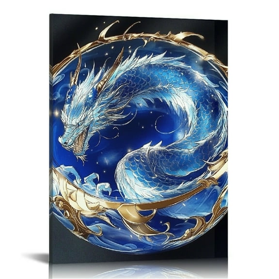 Patifu Dragon Design Canvas Prints Wall Art for Home Decor 12x16 in