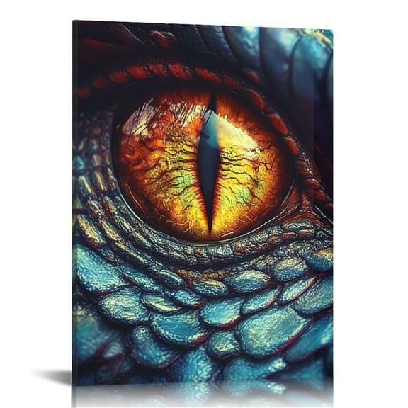 Patifu Dragon Eye Fantasy Art Ready to Hang Canvas Wall Decor for Living Room, Bedroom & Home Office 12x16 in