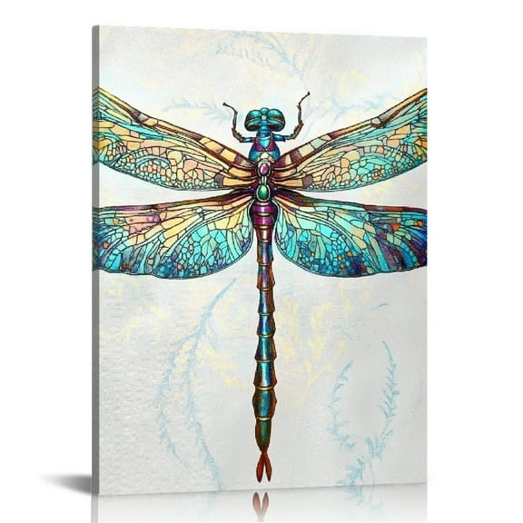 Patifu Dragonfly Canvas Art Print for Living Room Bedroom Office Wall Decor, High Resolution Handmade Wall Art Decor 12x16 in