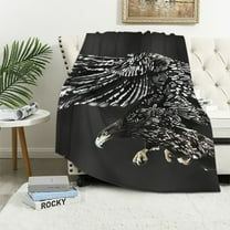 Patifu Eagle Warm Lightweight Blanket Soft Fleece Blankets Throw Blanket for All Seasons Living Rooms Sofa Decor Cow Gifts All Seasons Long-Lasting Blanket 50x60in
