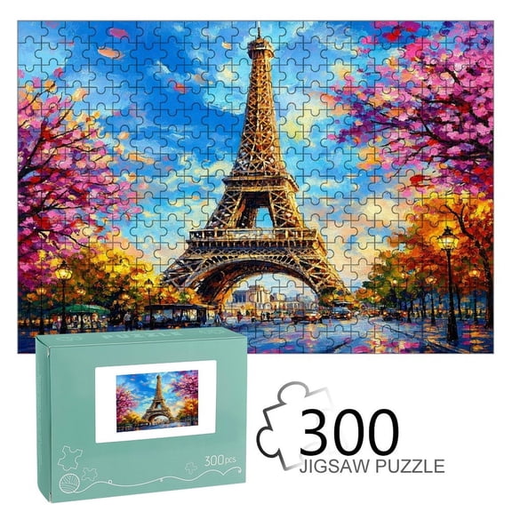 Patifu Eiffel Tower Paris Wooden Jigsaw Puzzle, HD Printed Art Puzzle, Interactive Family Game, Wall Decor for Bedroom Living Room, Educational, Fun Gift for Adults and Family