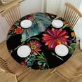 thumbnail image 1 of Patifu Elephant Floral Colorful Round Tablecloth Stain-Resistant Washable for Indoor Outdoor Restaurants Weddings Parties Picnic Dining Kitchen Farmhouse Table Cover Home 38"-42, 1 of 8