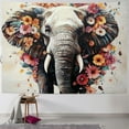 thumbnail image 1 of Patifu Elephant Flowers Intricate Art Tapestry Wall Hanging Unique Style for Home Decor - Graphic Tapestries for Living Room Bedroom Apartment Farmhouse Dorm 50x40inch, 1 of 6