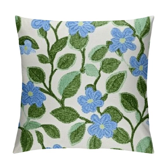 Patifu  Embroidered Decorative Throw Pillow Covers Couch Square Pillowcases Cushion for Bedroom Sofa Farmhouse Decor   22x22in