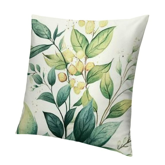 Patifu Eucalyptus Leaves Pillow Covers Spring Summer Decorative Pillow Covers  Sage Green Flower Pillow Case Seasonal  Cushion Case for Garden Sofa Patio 12x12in