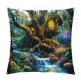thumbnail image 1 of Patifu Fairy House Graphic Decorative Cushion Cover for Home Couch Living Room Bed Sofa - Short Plush Material 18x18in, 1 of 5