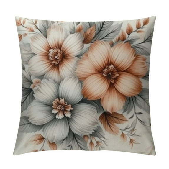 Patifu Fall Floral Throw Pillow Covers Autumn Garden Flowers Hummingbird Decorative Pillows Outdoor Cushion Cases for Couch Sofa Home Decor 20x20in