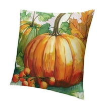 Patifu Fall Pumpkin Throw Pillow Covers Autumn Thanksgiving Decorative Throw Pillowcase Thick  Square Cushion Cases Pumpkin 12x12in