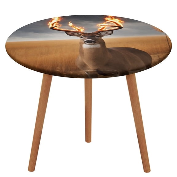 Patifu Fire-Antlered Deer in The Prairie Waterproof Oil-Proof Table Cloth, Wipeable Spill-Proof Table Cover for Dining Table, Heavy Duty Durable Tablecloth for Kitchen, Party, Picnic, Home Decor