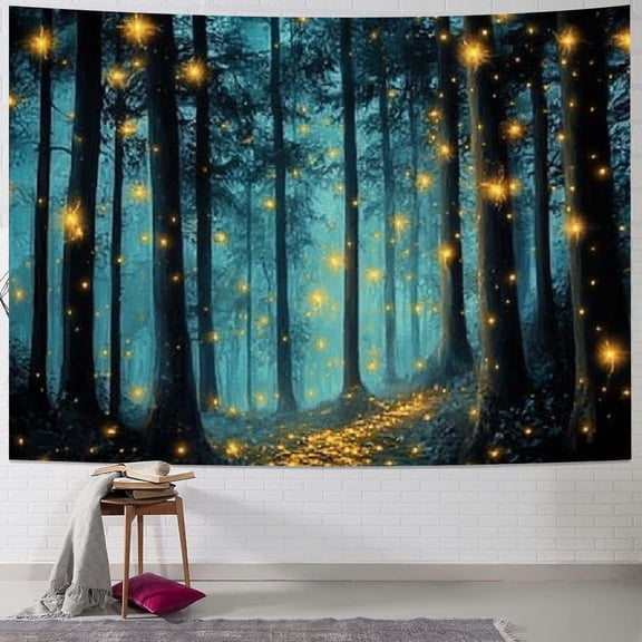 Patifu Fireflies Tapestry Wall Hanging Unique Style Graphic Art for Home Decor Living Room Bedroom Apartment Farmhouse Dorm 60x50inch