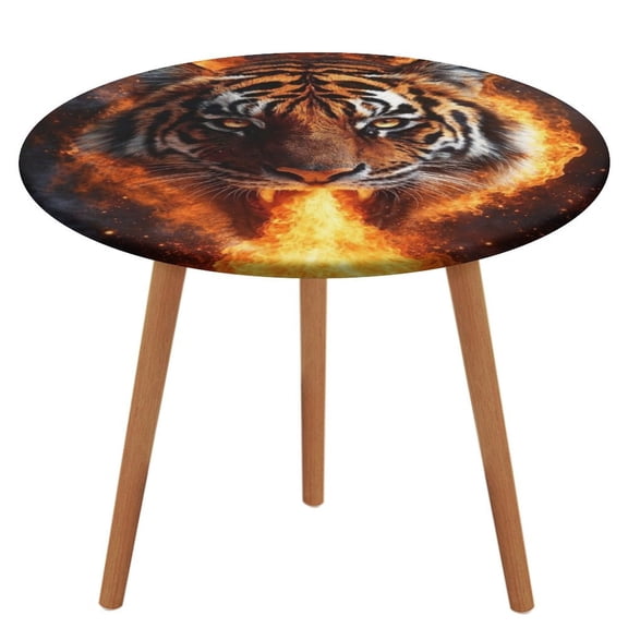 Patifu Flaming Fire-Breathing Tiger Waterproof Oil-Proof Table Cloth, Wipeable Spill-Proof Table Cover for Dining Table, Heavy Duty Durable Tablecloth for Kitchen, Party, Picnic, Home Decor