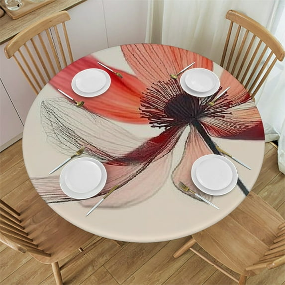 Patifu Floral Round Tablecloth Stain-Resistant Washable for Indoor Outdoor Restaurants Weddings Parties Home Decor 38"-42
