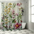thumbnail image 1 of Patifu Flowers Bird Shower Curtain 100% Polyester Home Bathroom Decoration with Hooks 36"x72, 1 of 7
