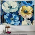 thumbnail image 1 of Patifu Flowers Blue Yellow Tapestry Wall Hanging Unique Style Graphic Tapestries Home Wall Decor Art for Living Room Bedroom Apartment Farmhouse Dorm 40x30inch, 1 of 6
