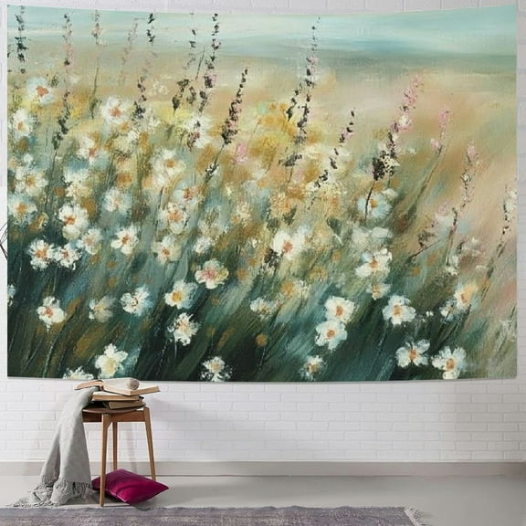 Patifu Flowers Grass Impressionism Tapestry Wall Hanging Unique Style for Home Decor 40x60inch