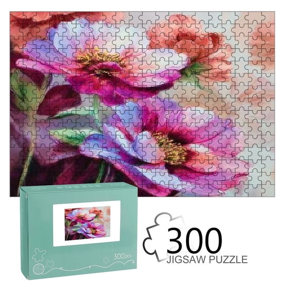 Patifu Flowing Light Flower Shadows Wooden Jigsaw Puzzle, HD Printed Art Puzzle, Interactive Family Game, Wall Decor for Bedroom Living Room, Educational, Fun Gift for Adults and Family