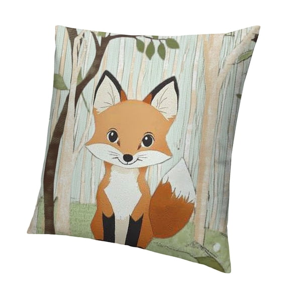 Patifu Forest Animal Pillow Covers  Deer Fox Bear Raccoon Decorative Throw Pillowcases for Sofa Couch Kids Classroom Decor 24x24in