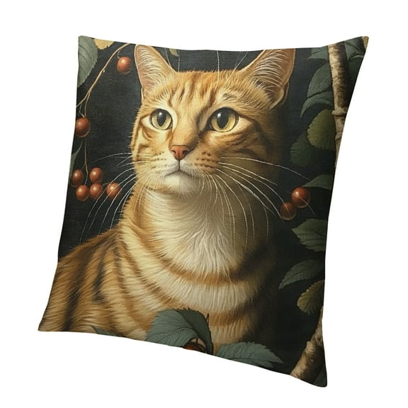 Patifu Forest Animals Cat Throw Pillow Covers Soft Decorative Throw Pillowcases Cushion Case Square for Home Decor Bed Couch Car Living Room  12x12in