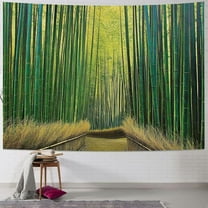 Patifu Forest Tapestry, Panoramic Photography of Historic Landscape Park in Japan Print Romance, Wall Hanging for Bedroom Living Room Dorm Decor 40x30inch