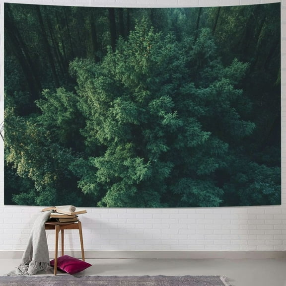 Patifu Forest Tapestry Wall Hanging Pine Tree Evergreen Fir Forest Forest Nature Tapestry  Small Wall Tapestry Christmas Tree Backdrop Dorm Decor 40x30inch