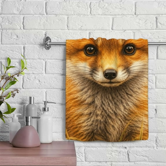 Patifu Fox In Wheat Field Kitchen Towels 100% Polyester Microfiber Soft Hand Towels 29.5x13.8 Inches 29.5x13.8in