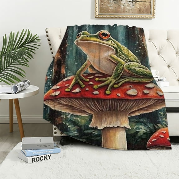 Patifu for Frog Blanket - Ultra Soft Plush Flannel Throw Blanket, Lightweight&Warm, Fuzzy for Couch, Bedroom, Travel, Outdoor, Cozy & Comfy for All 60x80in
