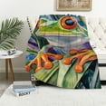 thumbnail image 1 of Patifu Frog Leafy Plant Warm Lightweight Blanket Soft Fleece Throw All Seasons Living Rooms Sofa Decor Gifts 50x60in, 1 of 6