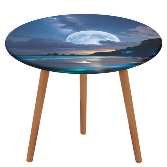 Patifu Full Moon over The Starry Sea Waterproof Oil-Proof Table Cloth, Wipeable Spill-Proof Table Cover for Dining Table, Heavy Duty Durable Tablecloth for Kitchen, Party, Picnic, Home Decor