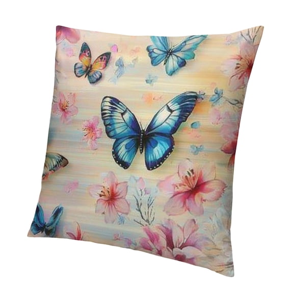 Patifu Fun Butterfly Pillow Case Butterfly Pillows Decorative Throw Pillows Butterfly Pillows for Girls Butterfly Throw Pillow for Living Room Bedroom Sofa Couch 20x20in