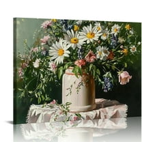 Patifu Funny Bathroom Wall Art, Toilet Paper Picture Painting Print, Vintage Moody Floral Wall Decor, Toilet Canvas Wall Art, Ready To Hang 20x16in