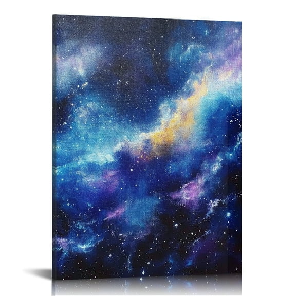 Patifu Galaxy Stars Space Art Wall Decor for Bedroom Living Room Office, Canvas Home Wall Pictures 12x16 in