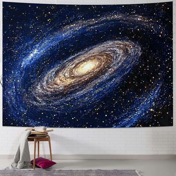 Patifu Galaxy Tapestry, Spiral Universe in a Field of Stars Astronomy Theme Deep Outer Space Print, Wide Wall Hanging for Bedroom Living Room Dorm 40x60inch