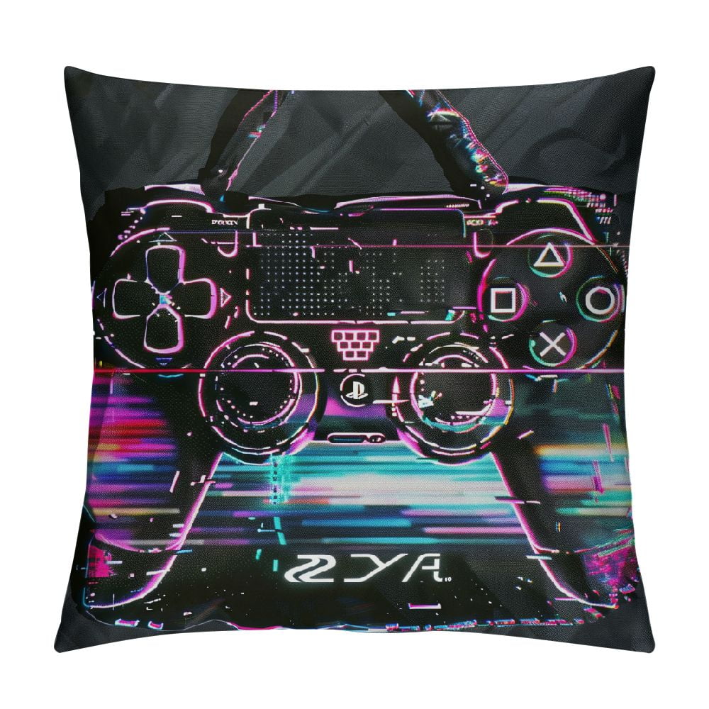 Patifu Gaming Throw Pillow Cover Video Games Cushion Case For Home Bed