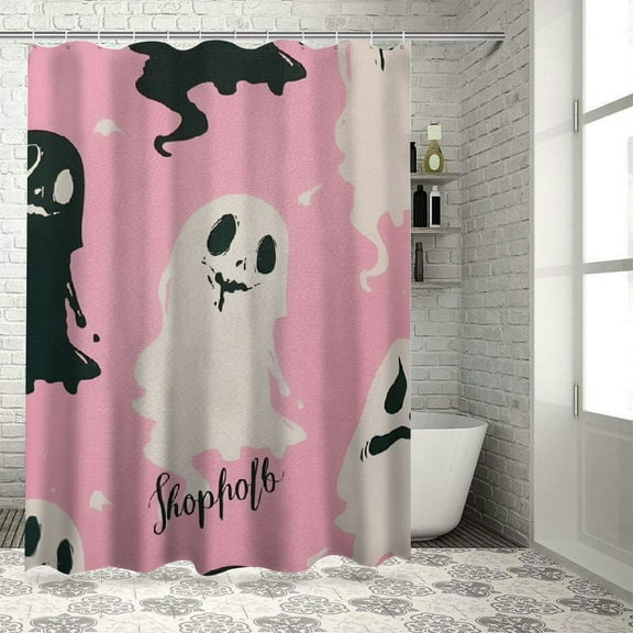 Patifu Ghost Faces Spooky Bathroom Décor Set with Hooks 100% Polyester Bathroom Shower Curtain Set Halloween Theme for Bathroom Decoration 36"x72