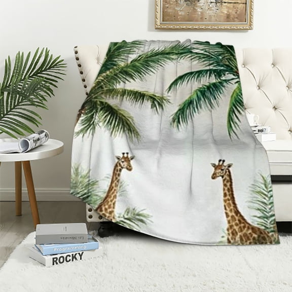 Patifu Giraffes Warm Lightweight Fleece Blanket Throw Blanket for All Seasons, Soft Blanket for Living Rooms Sofa Decor and Cow Gifts, Multiple Sizes Available 60x80in