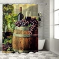 thumbnail image 1 of Patifu Grapes Wine Barrel Bathroom Décor Set Shower Curtain with Hooks 100% Polyester Fabric Washable Shower Curtain Set 69"x72, 1 of 7