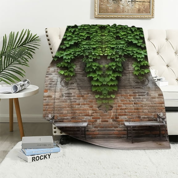 Patifu Green Vines Warm Lightweight Fleece Blanket Soft Plush Blankets for All Seasons 60x80in